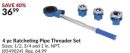 4 pc Ratcheting Pipe Threader Set