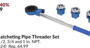 4 pc Ratcheting Pipe Threader Set