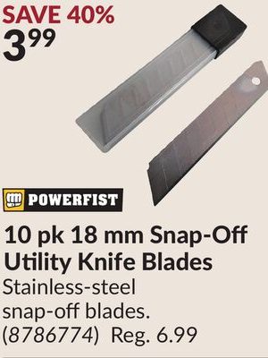10 pk 18 mm Snap-O Utility Knife Blades