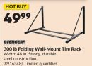 300 lb Folding Wall-Mount Tire Rack