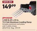 1,500 lb 69 x 45 in. Tri-Fold Aluminum Loading Ramp
