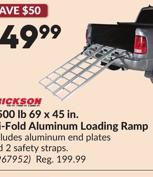 1,500 lb 69 x 45 in. Tri-Fold Aluminum Loading Ramp