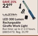 LED 300 Lumen Rechargeable Giraffe Work Light