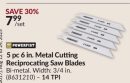 5 pc 6 in. Metal Cutting Reciprocating Saw Blades