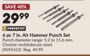 6 pc 7 in. Air Hammer Punch Set