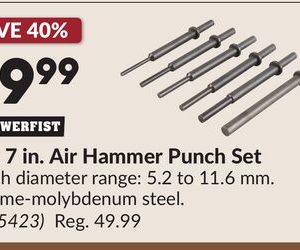 6 pc 7 in. Air Hammer Punch Set