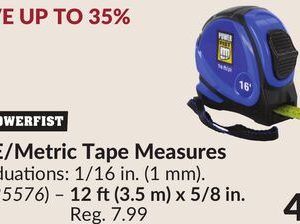 12 ft(3.5 m) x 5/8 in. SAE/Metric Tape Measures