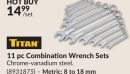 11 pc Combination Wrench Sets
