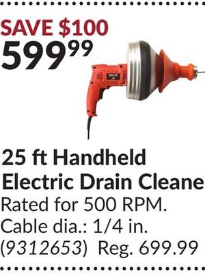 25 ft Handheld Electric Drain Cleaner