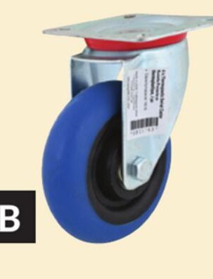 4 in. Thermoplastic-Rubber Casters, Swivel