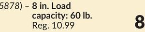 8 in. Load capacity: 60 lb. Heavy-Duty Zinc T-Hinges