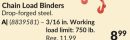 3/16 in. Working load limit: 750 lb. Chain Load Binders
