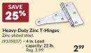 Heavy-Duty Zinc T-Hinges