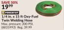 1/4 in. x 15 ftOxy-Fuel Twin Welding Hose