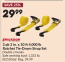 2 pk 2 in. x 10 ft 4,000 lb Ratchet Tie-Down Strap Set