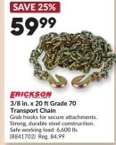 3/8 in. x 20 ft Grade 70 Transport Chain