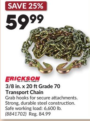 3/8 in. x 20 ft Grade 70 Transport Chain