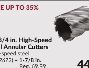 2 x 3/4 in. High-Speed Steel Annular Cutters