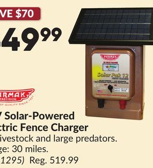 12V Solar-Powered Electric Fence Charger