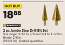 2 pc Jumbo Step Drill Bit Set