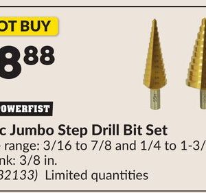 2 pc Jumbo Step Drill Bit Set
