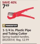 1-1/4 in. Plastic Pipe and Tubing Cutter