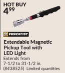 Extendable Magnetic Pickup Tool with LED Light