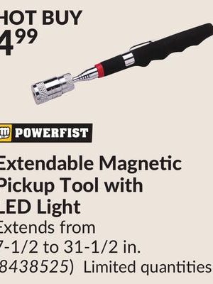 Extendable Magnetic Pickup Tool with LED Light