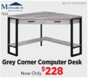Grey/Black Corner Computer Desk