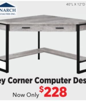 Grey/Black Corner Computer Desk