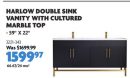 HARLOW DOUBLE SINK VANITY WITH CULTURED MARBLE TOP