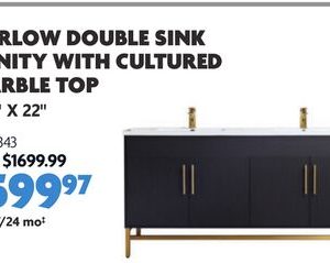 HARLOW DOUBLE SINK VANITY WITH CULTURED MARBLE TOP