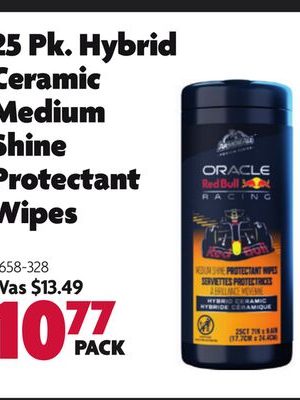 25 Pk. Hybrid Ceramic Medium Shine Protectant Wipes