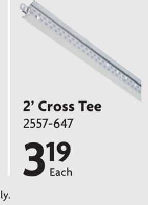 Suspended Ceiling Grid 2' Cross Tee