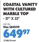 COASTAL VANITY WITH CULTURED MARBLE TOP