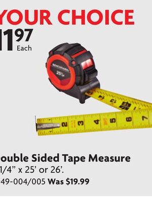 Double Sided Tape Measure