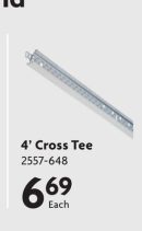 Suspended Ceiling Grid, 4' Cross Tee