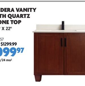 MADERA VANITY WITH QUARTZ STONE TOP - 36" X 22"