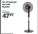 16" AC Pedestal Fan with Remote