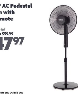 16" AC Pedestal Fan with Remote
