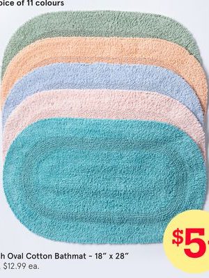 Plush Oval Cotton Bathmat-18" x 28"
