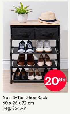 Noir 4-Tier Shoe Rack