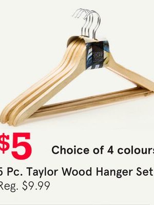5 Pc. Taylor Wood Hanger Set