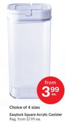 Easylock Square Acrylic Canister
