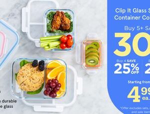 Clip It Glass Storage Container Collection