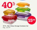 10 Pc. Clip It Glass Storage Container Set
