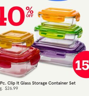 10 Pc. Clip It Glass Storage Container Set