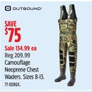 Outbound Camouflage Neoprene Chest Waders.