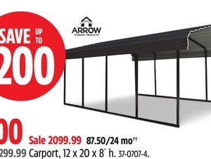 Arrow Carport, 12 x 20 x 8´ h