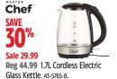 MASTER Chef 1.7L Cordless Electric Glass Kettle